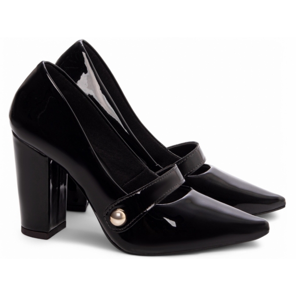 Sapato Scarpin Slingback preto