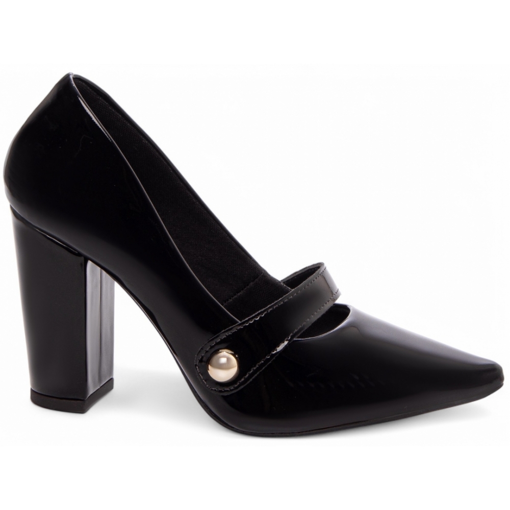Sapato Scarpin Slingback preto