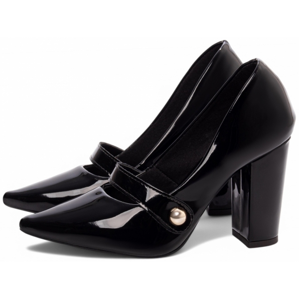 Sapato Scarpin Slingback preto